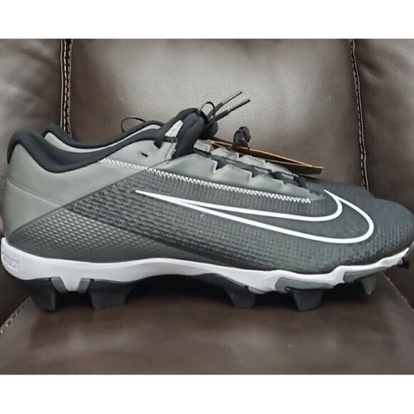 NIKE VAPOR EDGE SHARK 2 BLACK-WHITE-GREY FOOTBALL CLEATS Men's Size 13 - Picture 4 of 8